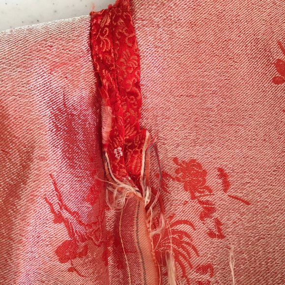 Vintage 60s Red Brocade Asian Chinese Cheongsam Dress Qipao Traditional (T3) - Picture 15 of 16